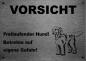 Preview: Edelstahl Warnschild Labradoodle VORSICHT Freilaufender Hund! Betreten auf eigene Gefahr!